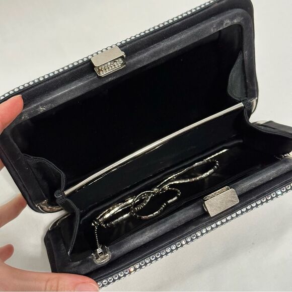 Judith Leiber Swarovski Crystal Evening Bag Clutch with Chain Mirror Comb Glam - Picture 12 of 16
